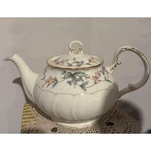 Noritake Brookhollow TeaPot 421647 Rare Floral Pink Purple Green Free Shipping